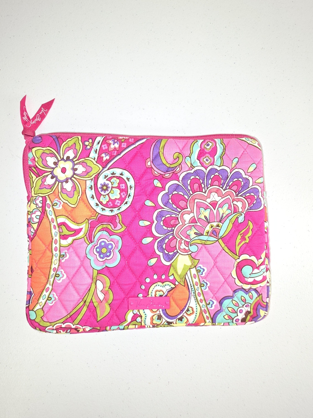 Vera Bradley Bright Pink Paisley Quilted Tablet Sleeve